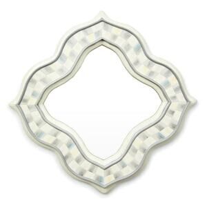 Brand New Mackenzie-Childs Sterling Quatriflower Small Wall Mirror